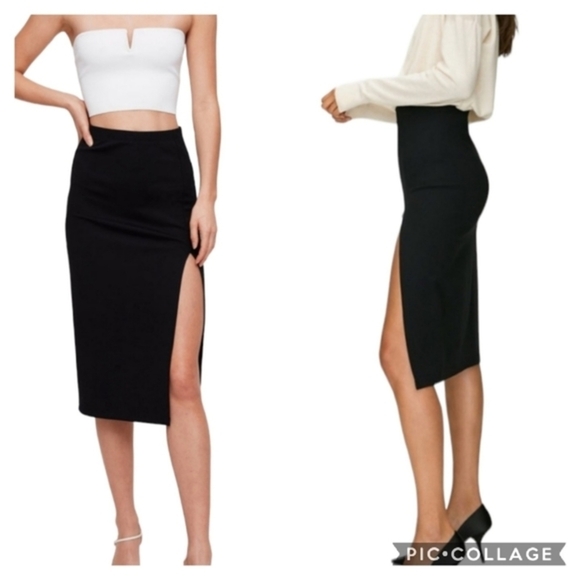 Aritzia Babaton Pencil Skirt With Front Slit - Picture 2 of 14